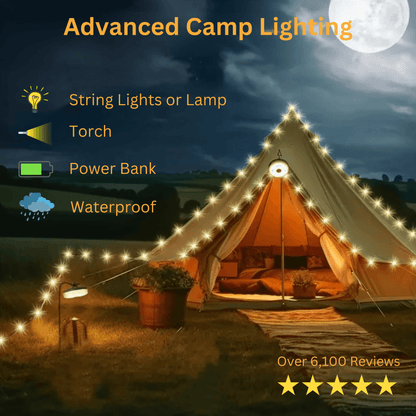 4-in-1 Camping Light. Retractable & Waterproof